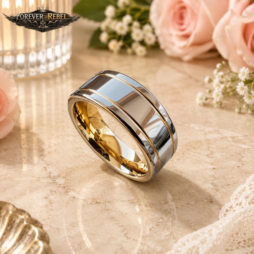 Trouwringen Wolfraam - Veyra Solenne Zilver Diverse Maten, Handtassen en Accessoires, Ringen, Nieuw, Dame of Heer, Overige kleuren