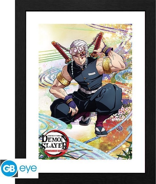 Impression de collection avec cadre Demon Slayer, Neuf, Enlèvement ou Envoi, Rectangulaire vertical, Avec cadre