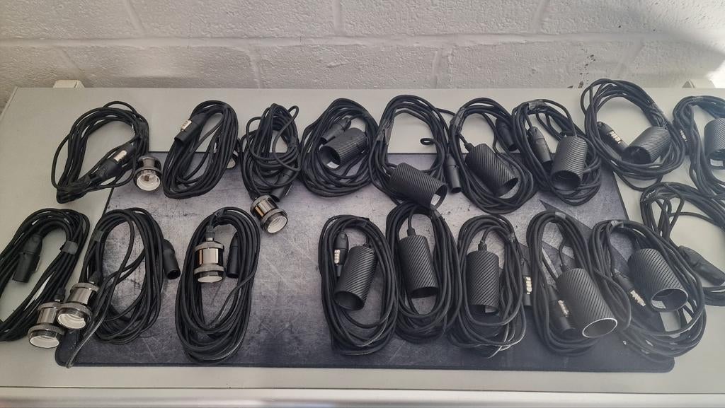 17 x Douilles E27 Segula Customs – câble tissu noir, Musique & Instruments, Lumières & Lasers, Utilisé, Lumières