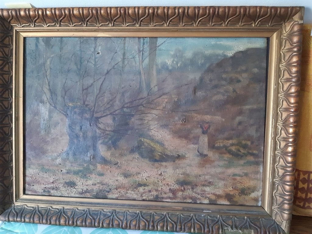 Peinture huile sur toile, Antiquités & Art, Enlèvement, Toile