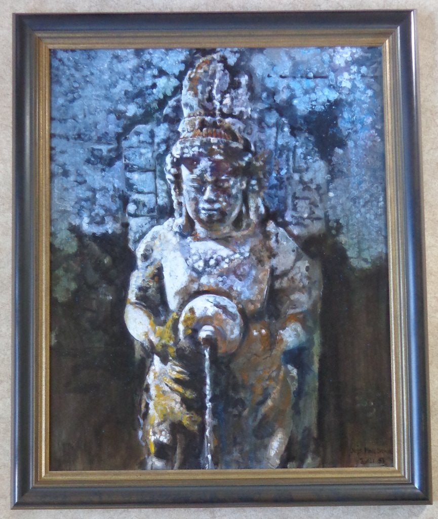 LOUIS NAGELKERKE / TEMPELBEELD / OLIEVERF / 116x96cm / KADER, Antiquités & Art, Art | Peinture | Moderne, Enlèvement, Signé, Peinture à l'huile