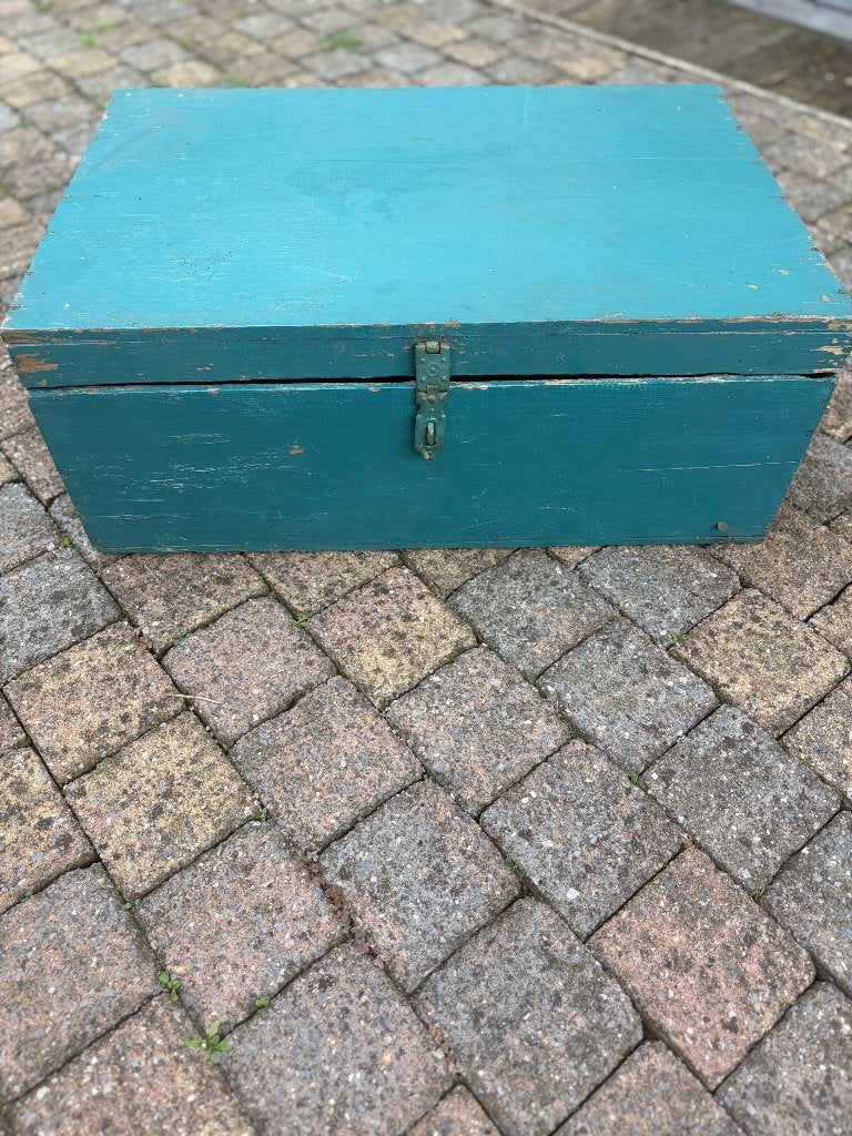 Grote oude houten koffer, Bijoux, Sacs & Beauté, Enlèvement, Utilisé