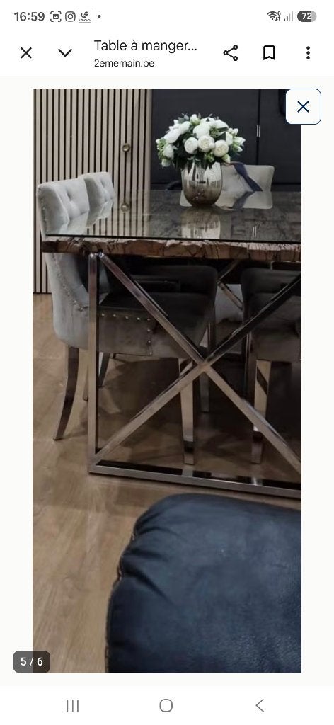Moderne tafel met stoel, Ophalen, Gebruikt, Eikenhout, 50 tot 100 cm