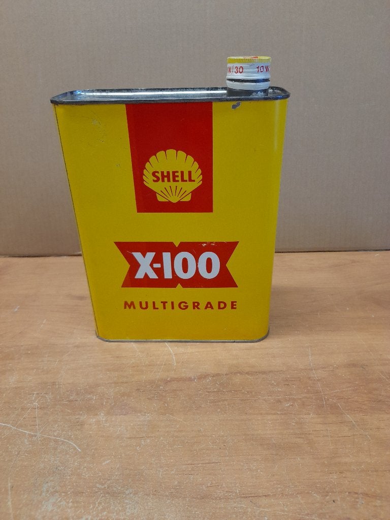 old shell x-100 multigrade lege oliekan, Verzamelen, Merken en Reclamevoorwerpen, Gebruikt, Overige typen, Verzenden