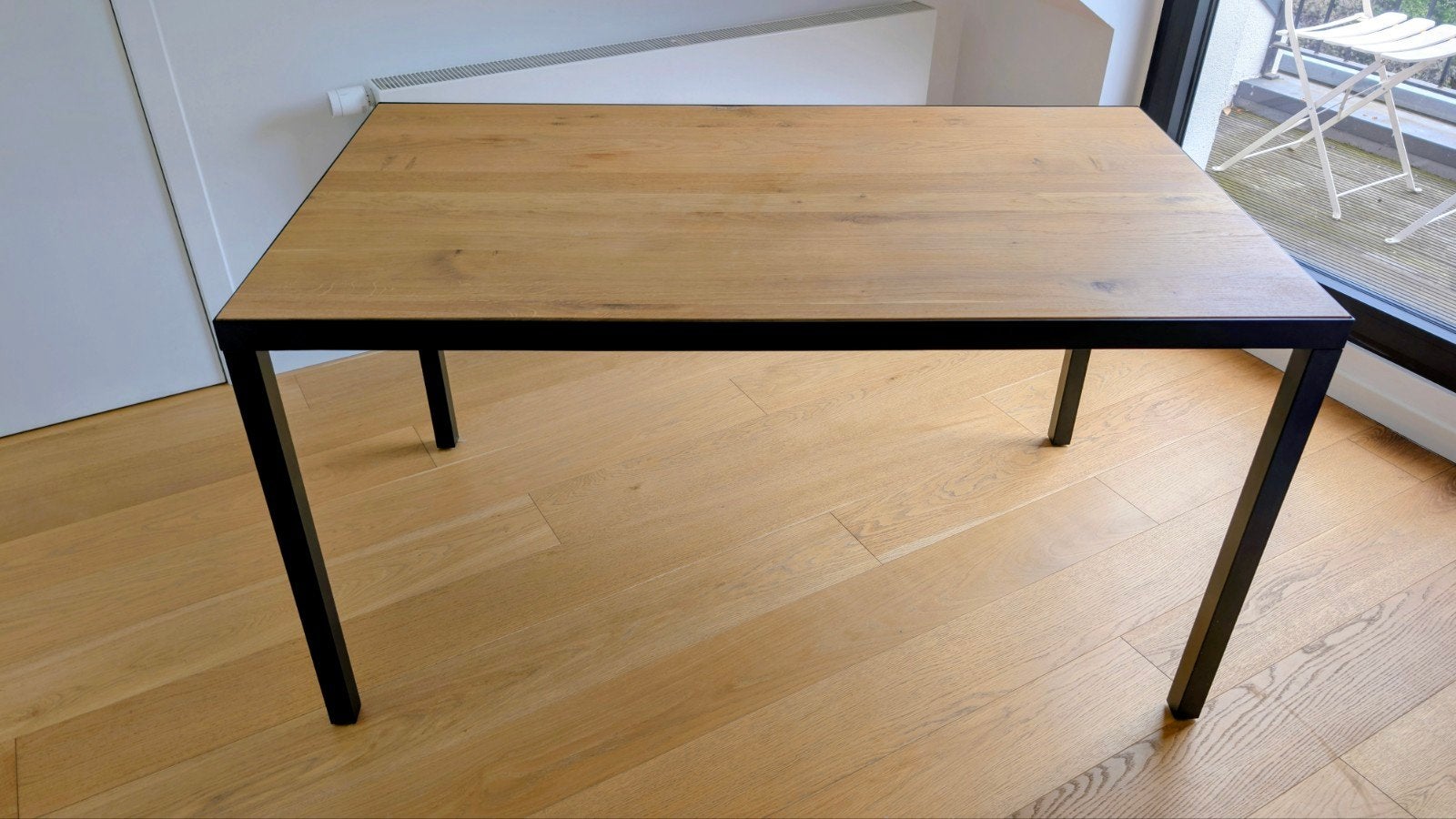 Table de salle à manger industrielle / contemporaine, Enlèvement, Chêne