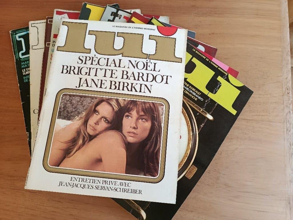 Lot de 9 LUI magazines année 1972, vintage, Enlèvement ou Envoi, 1960 à 1980, Journal ou Magazine