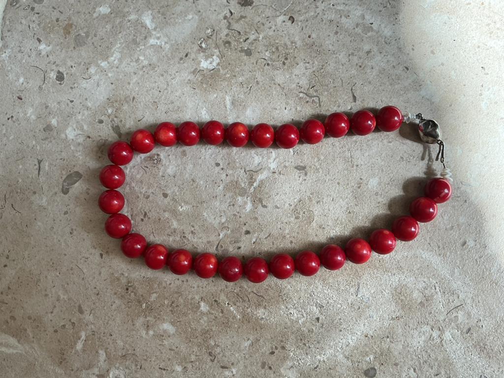 Collier en corail fait main, Bijoux, Sacs & Beauté, Colliers, Enlèvement ou Envoi, Neuf, Rouge