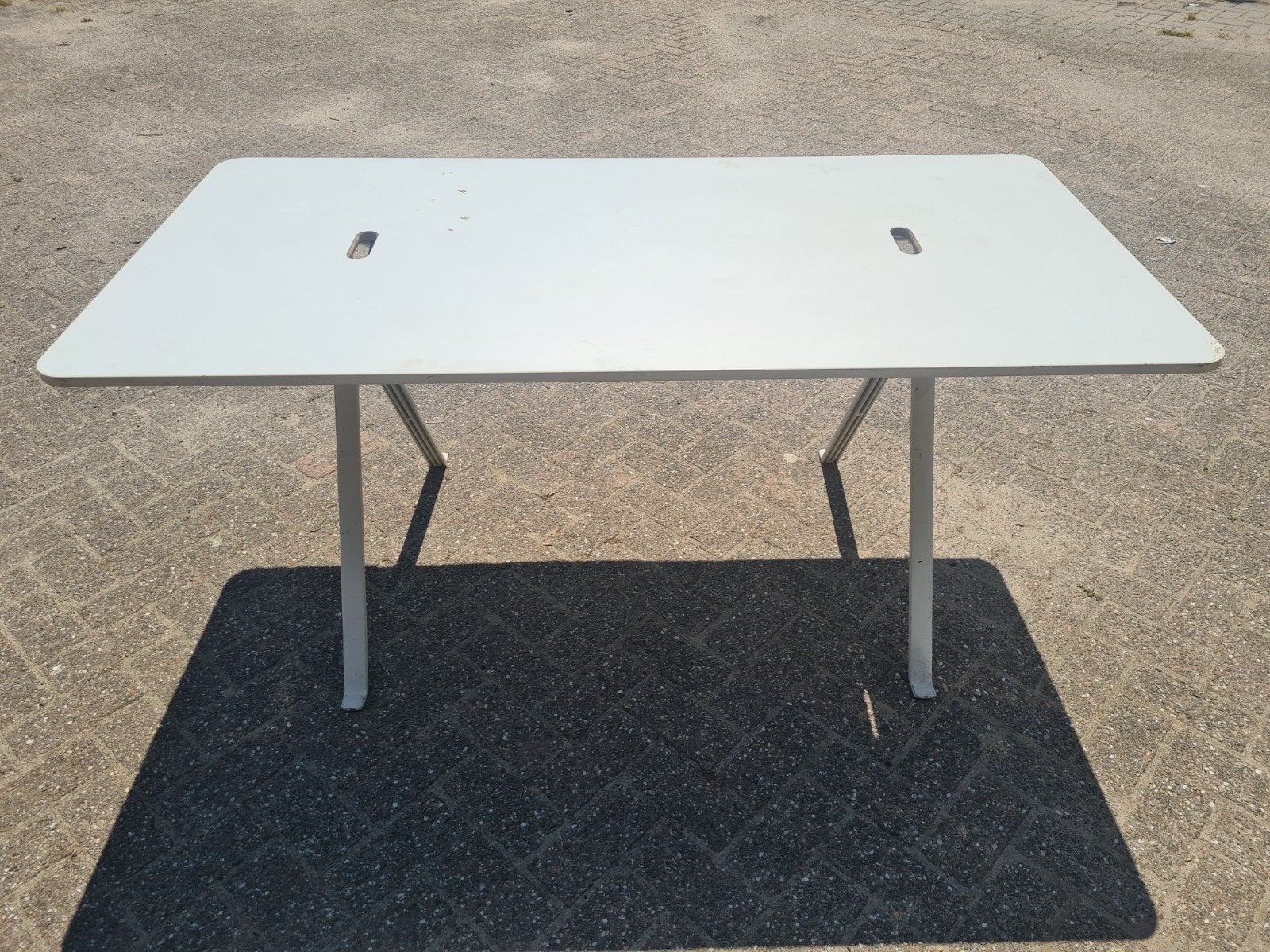 Table rectangulaire pliable blanche, Enlèvement, Utilisé, Table de camping