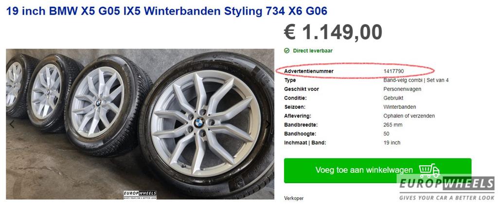 Advertentie reserveren ( zoek het advertentie nummer dat bij, Neuf, -, -, -