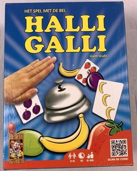 999 Games Halli Galli Gezelschapsspel Compleet spel met Bel, Hobby en Vrije tijd, Een of twee spelers, Verzenden, Zo goed als nieuw