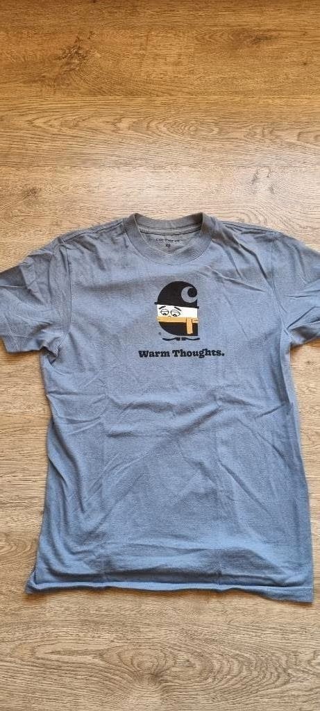 blauwe t-shirt met tekening Carhartt maat 176 - XS, Kinderen en Baby's, Kinderkleding | Maat 176, Gebruikt, Ophalen of Verzenden