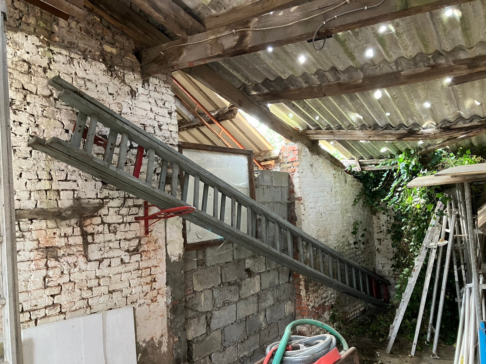 Dubbele ladder 12m, Doe-het-zelf en Bouw, Ophalen, Ladder