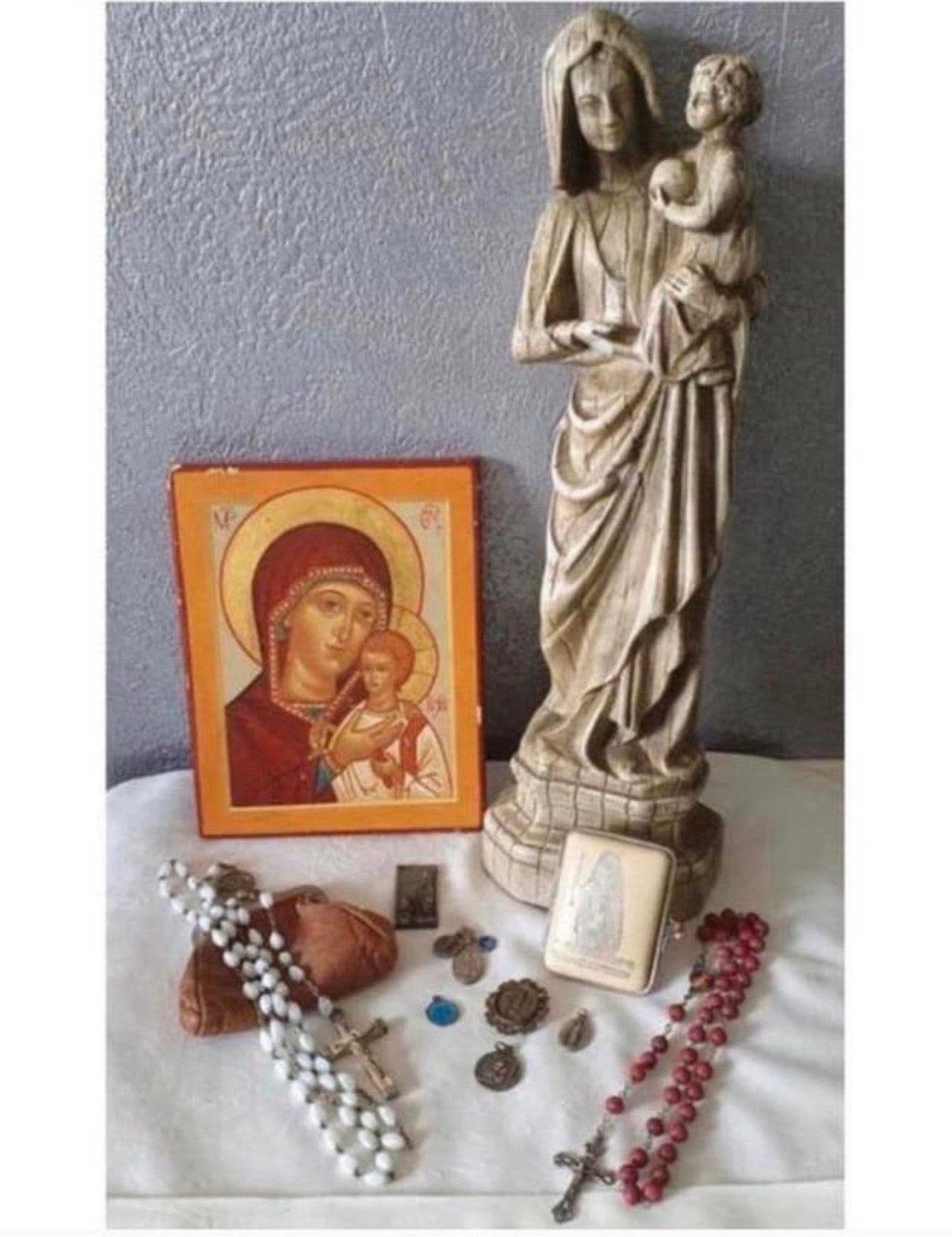 Statue en croix antique lot, christianisme religieux, 1950, Enlèvement ou Envoi