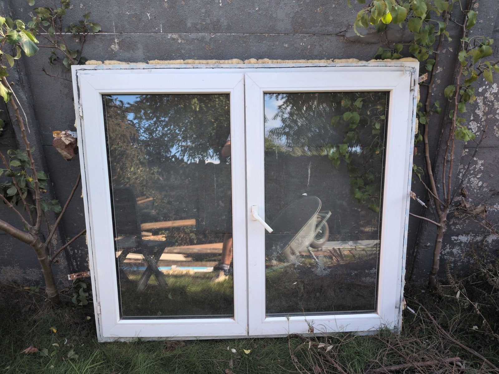Wit PVC raam dubbel glas 150x130(LxB), Ophalen, Gebruikt
