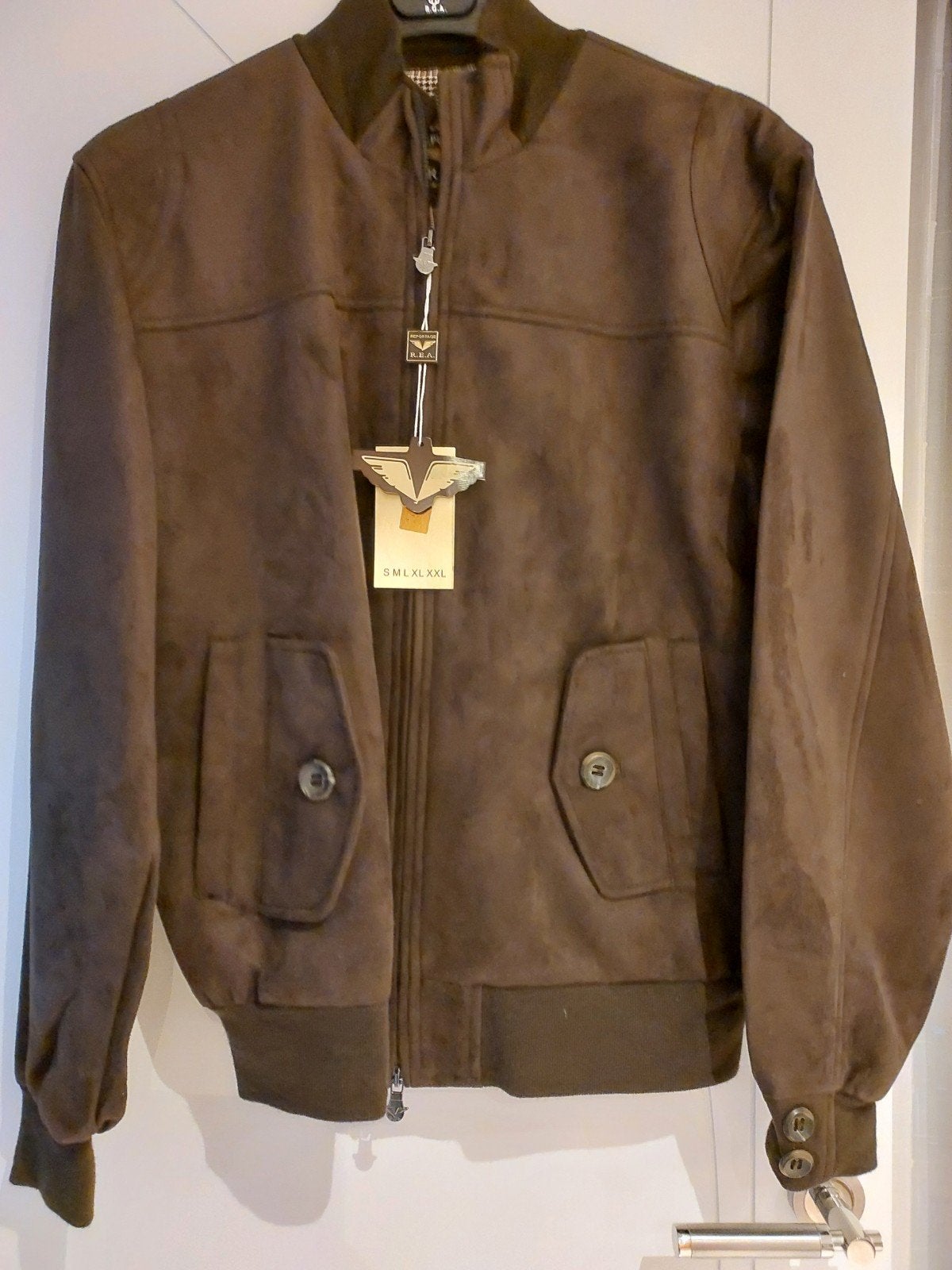 Blouson met daimlook, Kleding | Heren, Ophalen, Nieuw, Maat 52/54 (L), Bruin