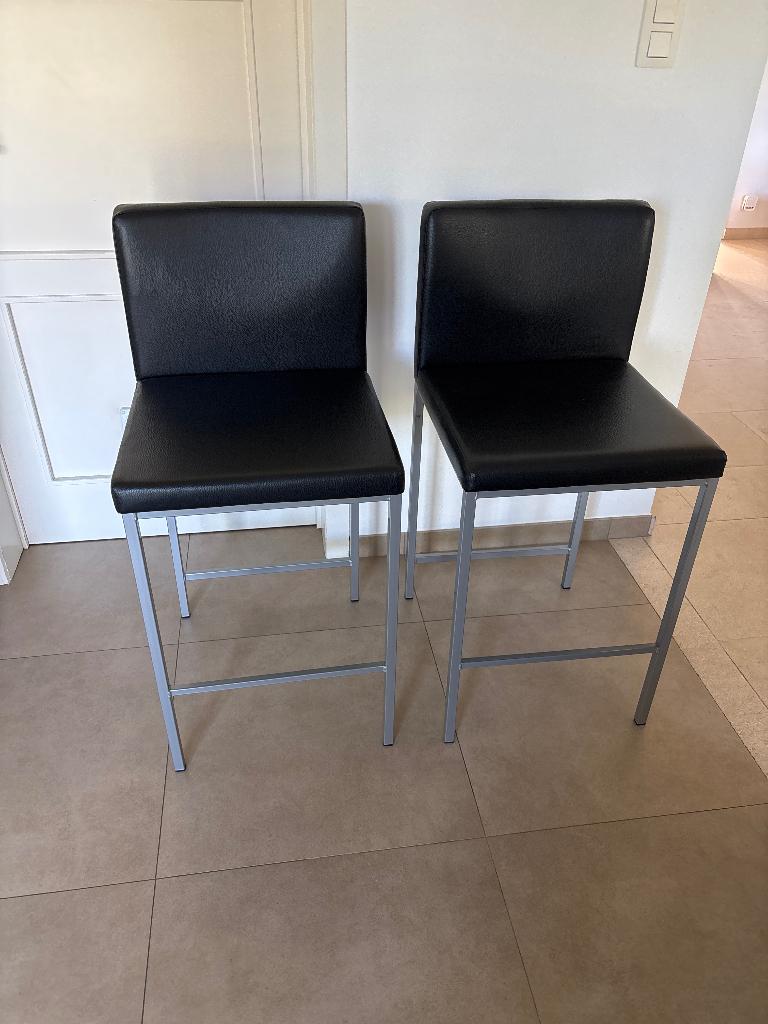 Chaises de cuisine Hauteur Bar Assise 68 cm, Maison & Meubles, Métal, 2 tabourets, Enlèvement, Utilisé