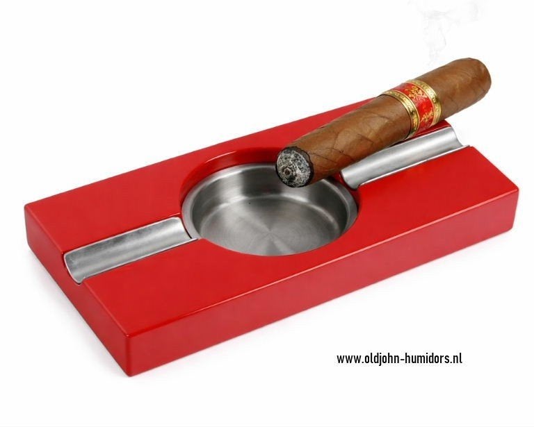 SIGAARASBAK VOOR 2 SIGAREN ROOD MET RVS 21 CM!!     sab01, Collections, Articles de fumeurs, Briquets & Boîtes d'allumettes, Envoi