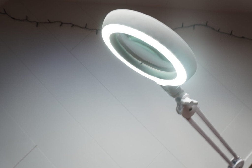 Daylight loeplamp op regelbare voet, Ophalen, Nieuw, Overige fittingen, Glas