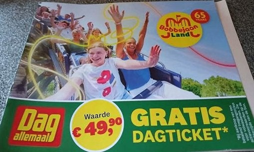 GRATIS ticket voor Bobbejaanland., Tickets en Kaartjes, Eén persoon, Ticket of Toegangskaart
