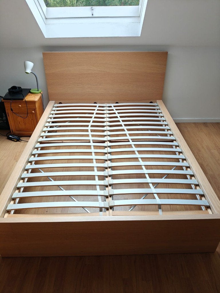 Lit 2 personnes 140*200 avec sommier, Beige, Enlèvement, 200 cm, Bois