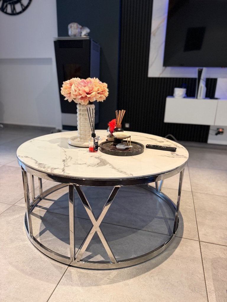 Table basse, Maison & Meubles, Enlèvement, Comme neuf, Ovale