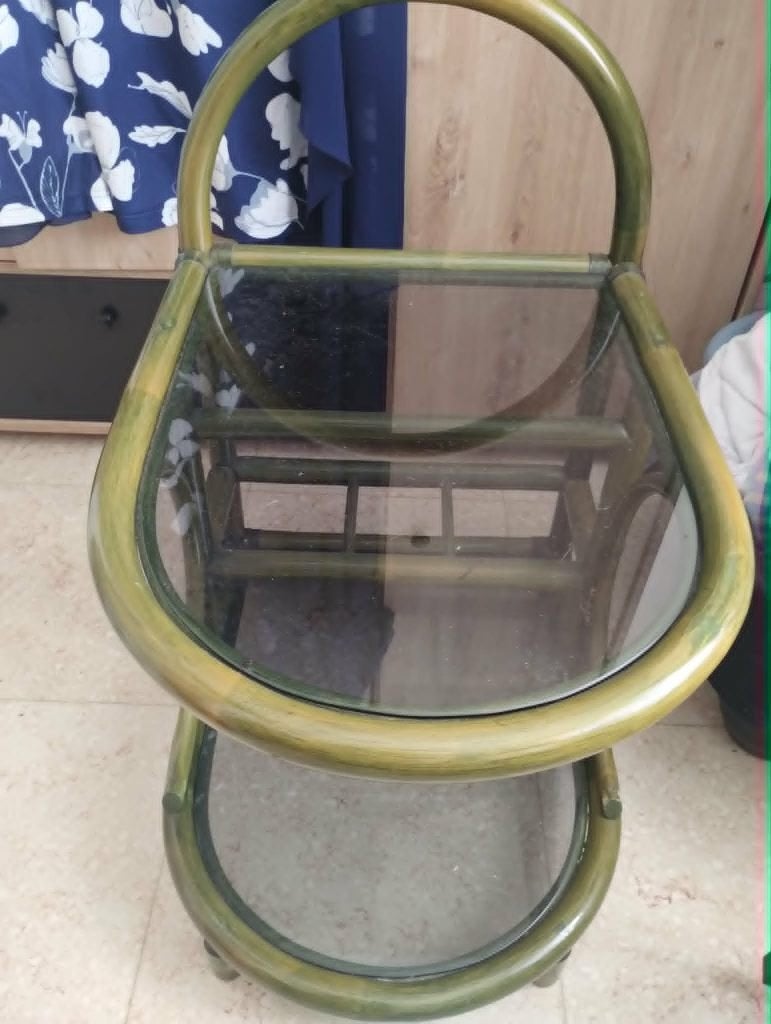 Vintage bamboe tafel, Ophalen, Huis en Inrichting