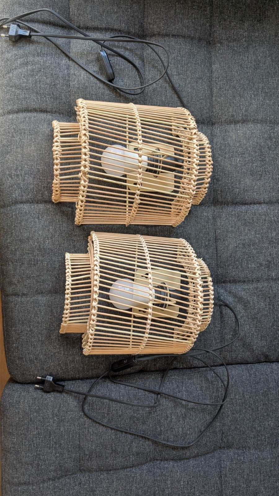 rotan wandlampjes, Huis en Inrichting, Ophalen, Zo goed als nieuw