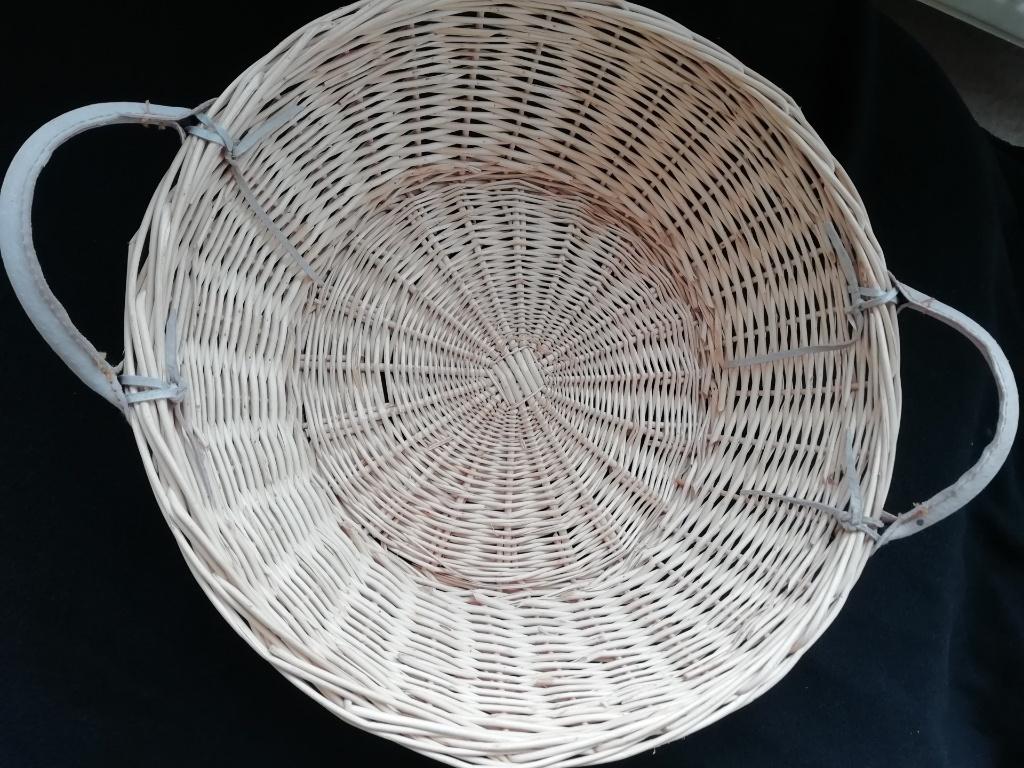 Corbeille ronde en osier avec oreilles, Maison & Meubles, Enlèvement, Rond, Panier
