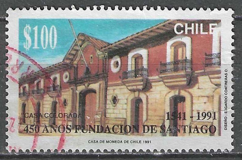 Chili 1991 - Yvert 1015 - Fondation Santiago (ST), Envoi, Affranchi