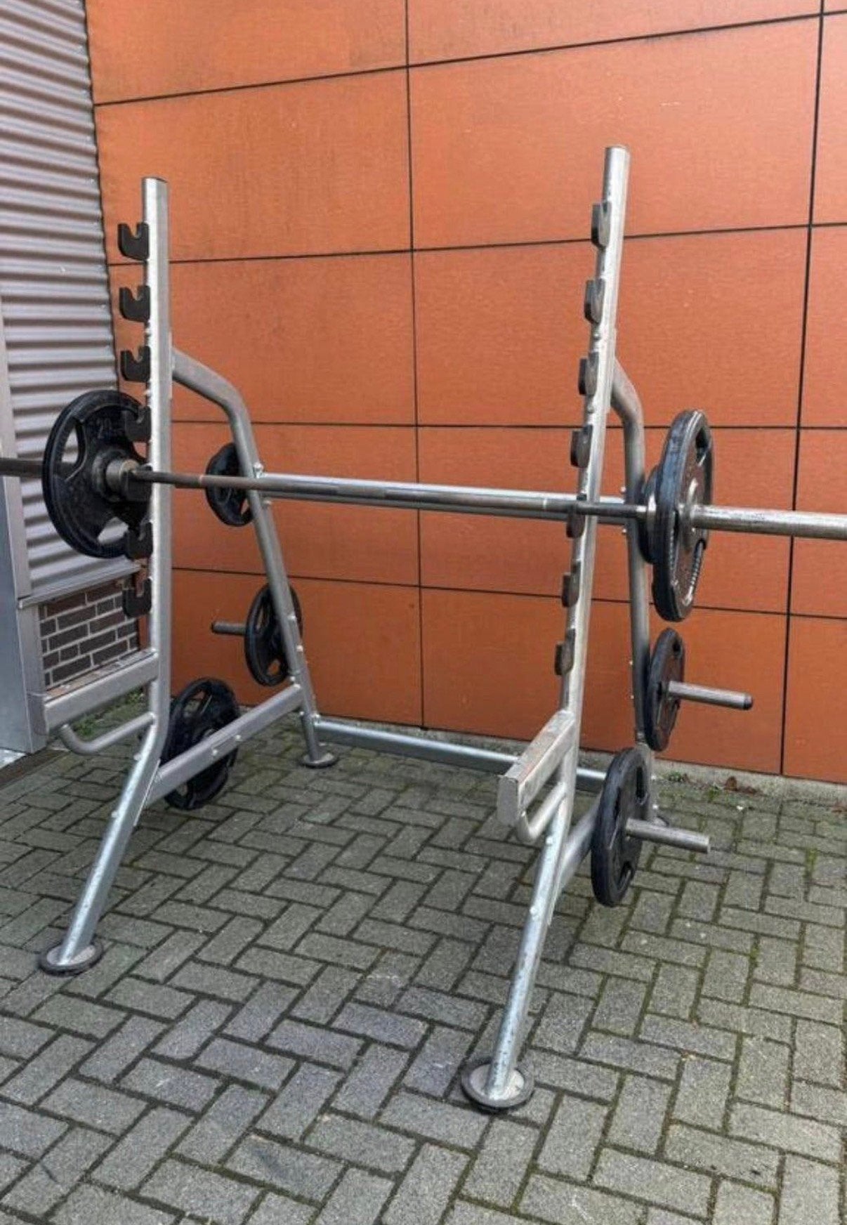 Squatrek / Bankdruk met 105kg Olympische Gewichten ,Barbell, Sport en Fitness, Ophalen, Gebruikt