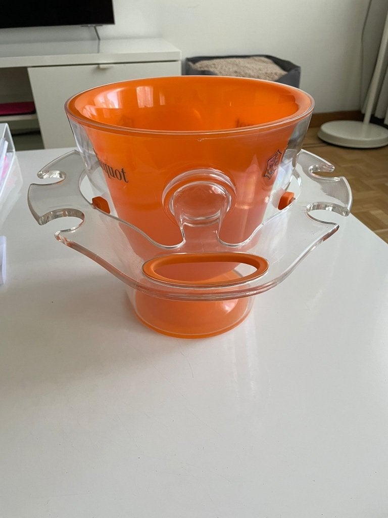 Seau à glace VEUVE CLIQUOT avec porte-verre, Collections, Enlèvement ou Envoi, Comme neuf, France, Champagne