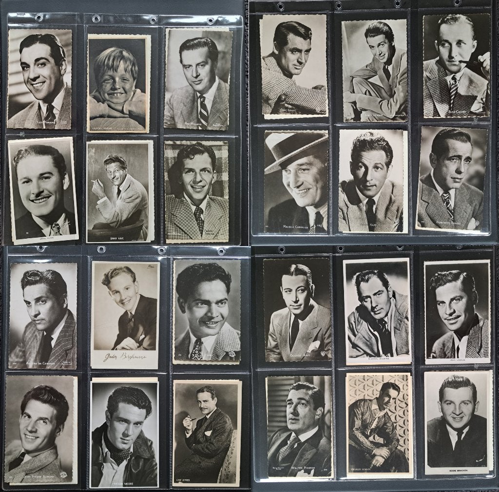Album met 168 oude filmsterren- en artiestenkaarten, Postzegels en Munten, Ophalen of Verzenden
