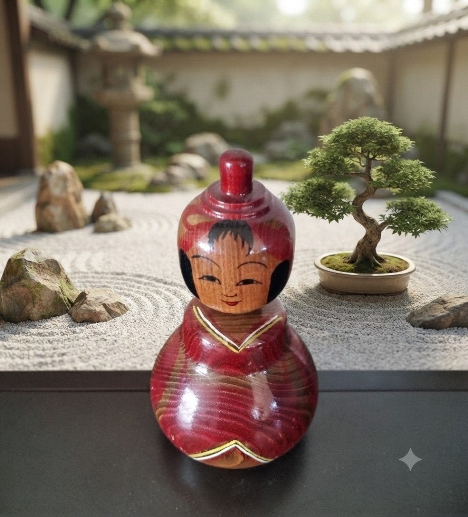 Mooie Tsuchiyu kokeshi door Tokunaga Shinichi, Antiek en Kunst, Hout, 16 cm, Handgemaakt, Verzenden
