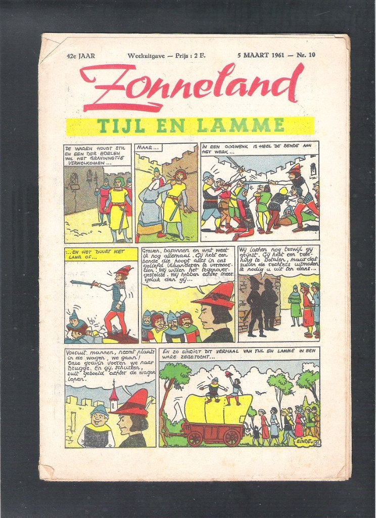 ZONNELAND 5 Maart 1961  Nr. 10  -  TIJL  EN  LAMME, Enlèvement ou Envoi, Utilisé