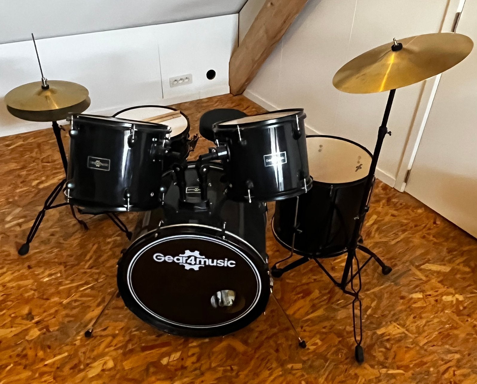 Drumstel Gear4music, Muziek en Instrumenten, Drumstellen en Slagwerk, Ophalen, Zo goed als nieuw