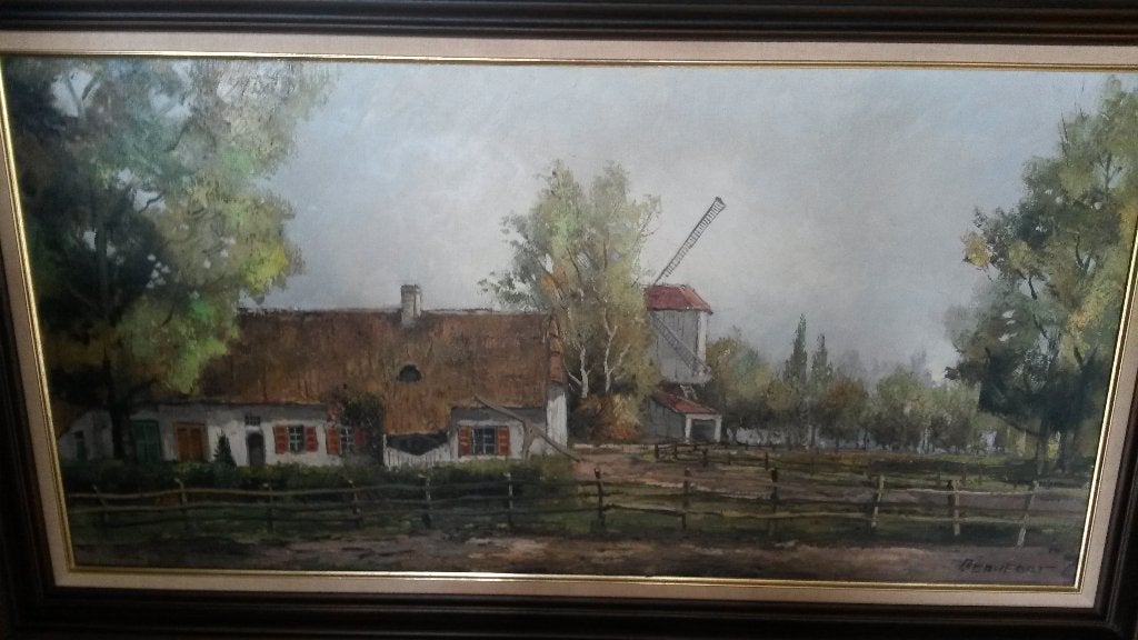 Prachtig klassiek schilderij Beaufort, Signé, Paysage, Enlèvement, Toile