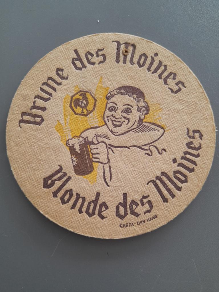 Zeer oud Bierviltje blonde des moines, Verzenden