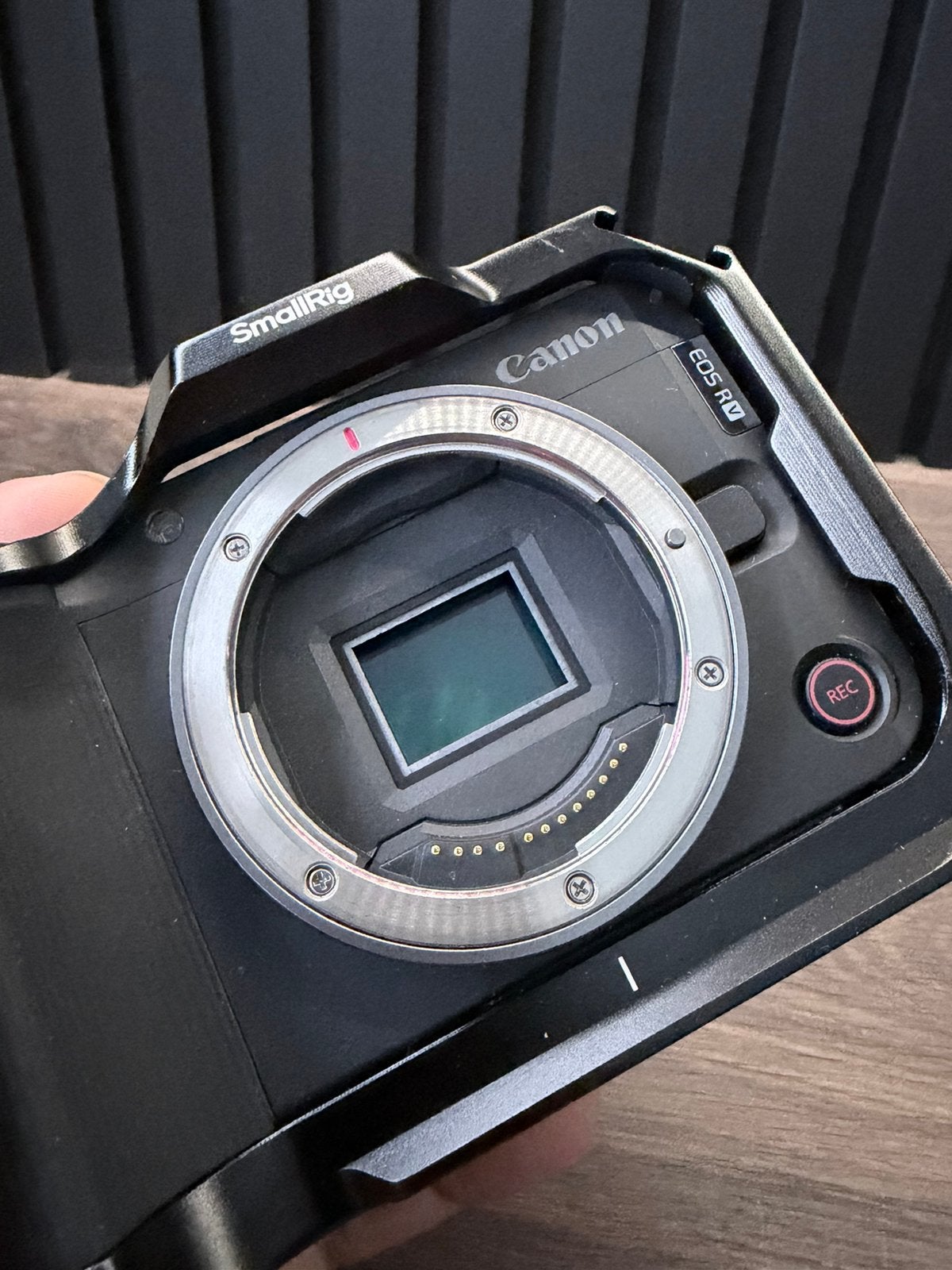 Canon Eos R50V (boite, chargeur, batterie) + cage SmallRig, Auto diversen, Autospeakers, Ophalen, Zo goed als nieuw