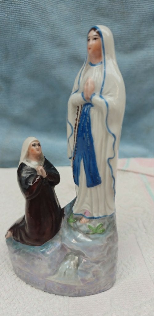 beeld Lourdesgrot Maria en Bernadette 1854, Verzamelen, Religie, Ophalen of Verzenden, Zo goed als nieuw, Beeld(je), Christendom | Katholiek