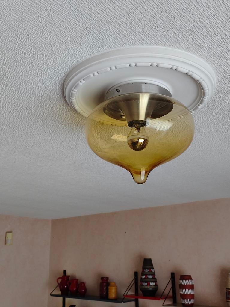 Vintage Dijkstra ‘Druppel’ Plafondlamp  Space Age Jaren 70, Ophalen