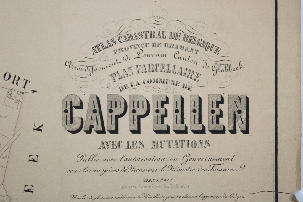 ancienne carte de Kapellen (Glabbeek), PC Popp, 19e siècle, Enlèvement