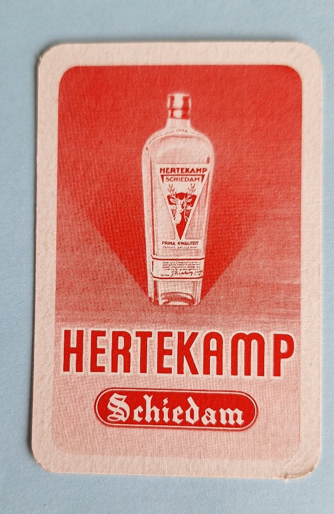 Speelkaart Hertekamp Schiedam_rood_299, Verzamelen, Speelkaarten, Jokers en Kwartetten, Gebruikt, Speelkaart(en), Ophalen of Verzenden