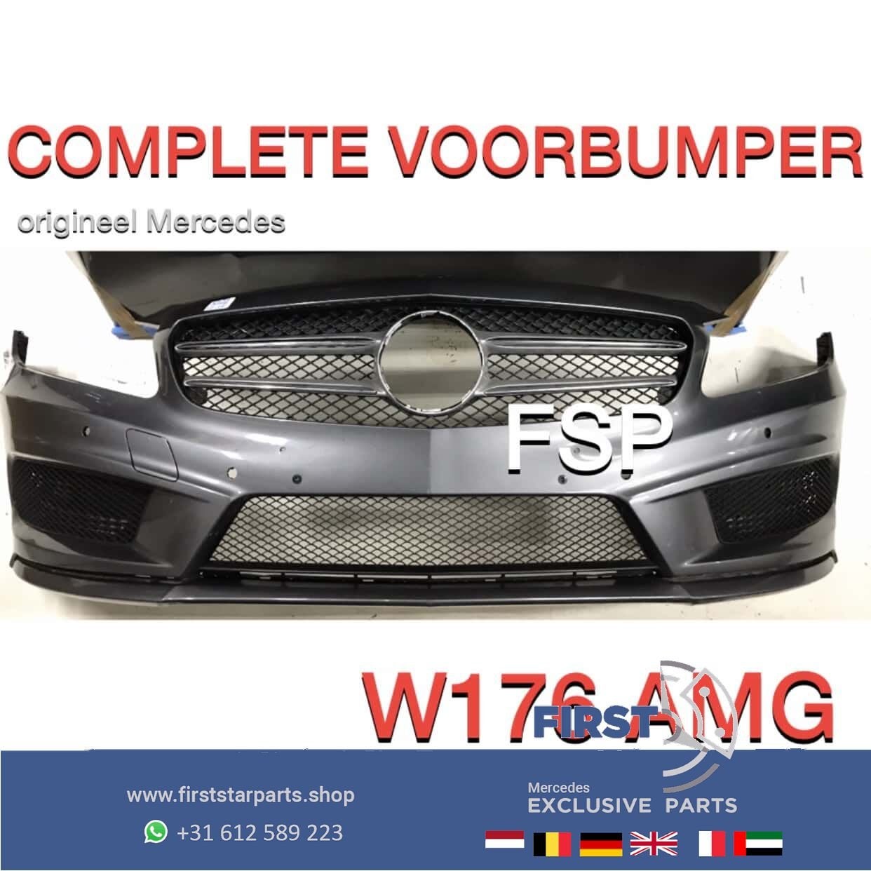 W176 A Klasse 2012-2018 Voorbumper BERG GRIJS Origineel Merc