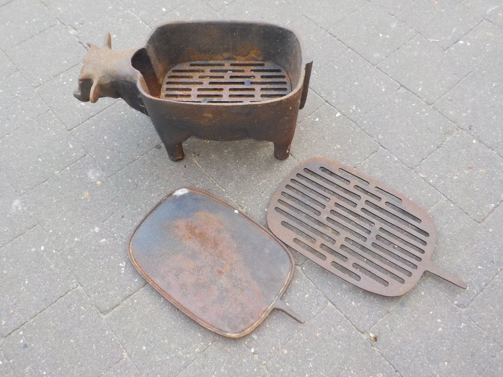Kleine bbq met gietijzer, Tuin en Terras, Houtskoolbarbecues, Ophalen