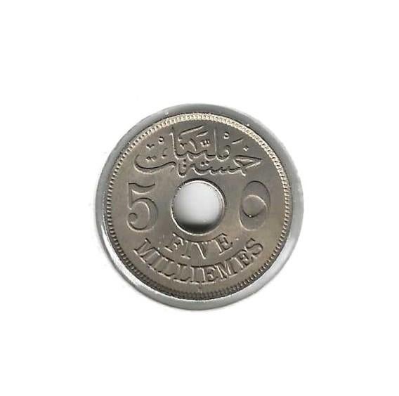 Egypte, 5 Milliemes AH1335(1917H)., Postzegels en Munten, Munten | Afrika, Ophalen of Verzenden, Egypte, Losse munt