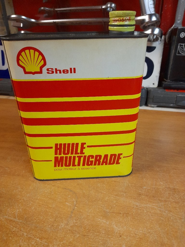 ancien bidon huile vide shell multigrade, Collections, Enlèvement ou Envoi, Utilisé, Autres types