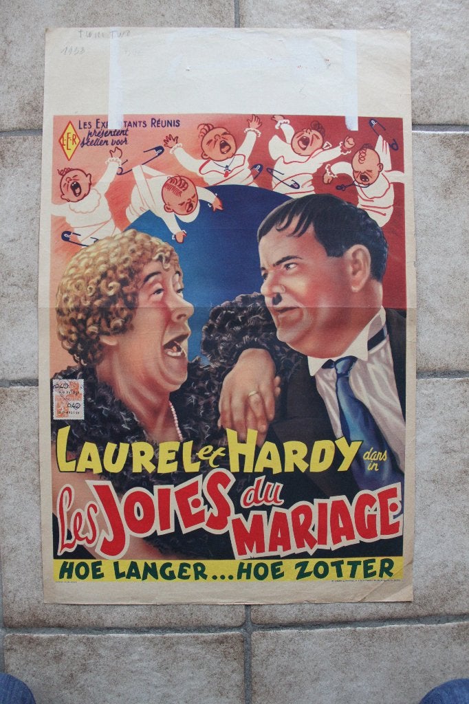 filmaffiche Laurel and Hardy Twice Two filmposter, Enlèvement ou Envoi, Rectangulaire vertical, A1 jusqu'à A3, Comme neuf