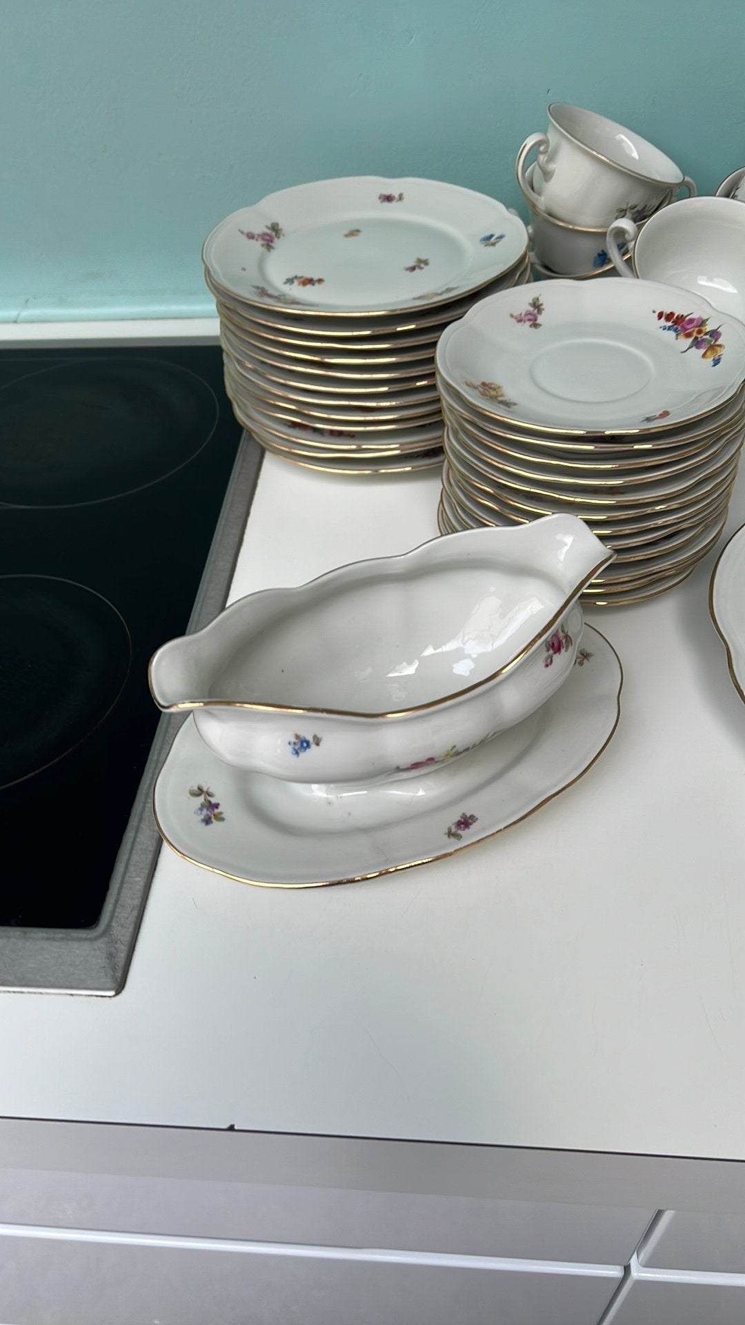 GERESERVEERD!!Vintage eetservies en koffie servies, Ophalen