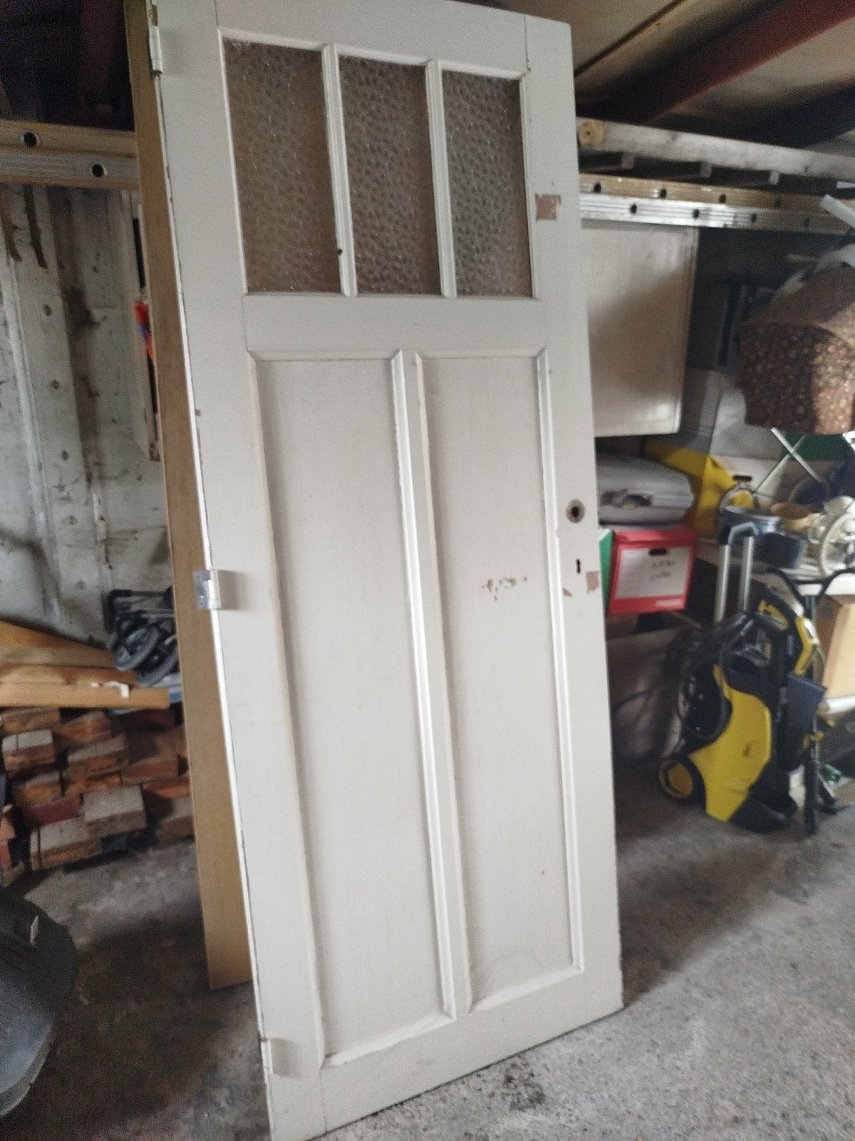 Oude binnendeur met glas, Doe-het-zelf en Bouw, Ophalen, Glas, Binnendeur