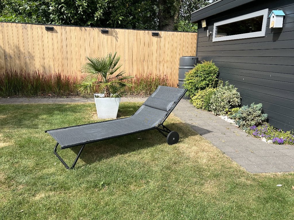 lafuma ligbed miami II batyline duo titan obsidian, Jardin & Terrasse, Chaises longues, Enlèvement, Comme neuf, Aluminium, Mobile
